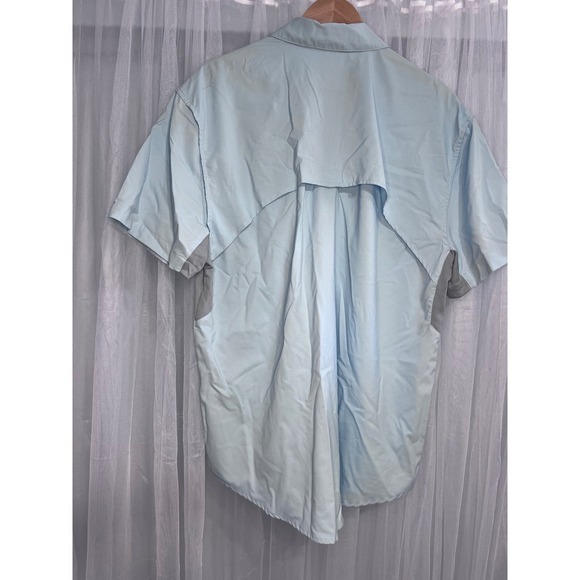 Reel Legends Mariner Fishing Shirt Mens Large Blue Short Sleeve Vented Outdoor - Picture 2 of 3